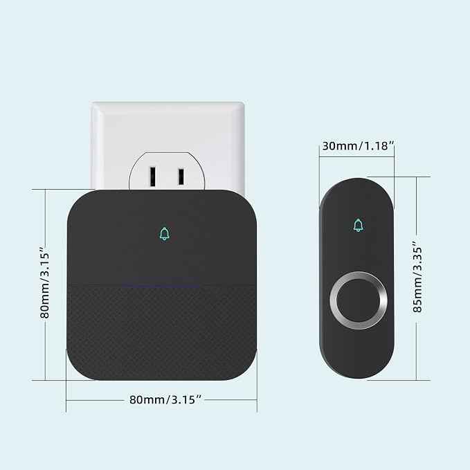 AIDA Lighted Wireless Doorbell for Home, Waterproof Battery Doorbell 1