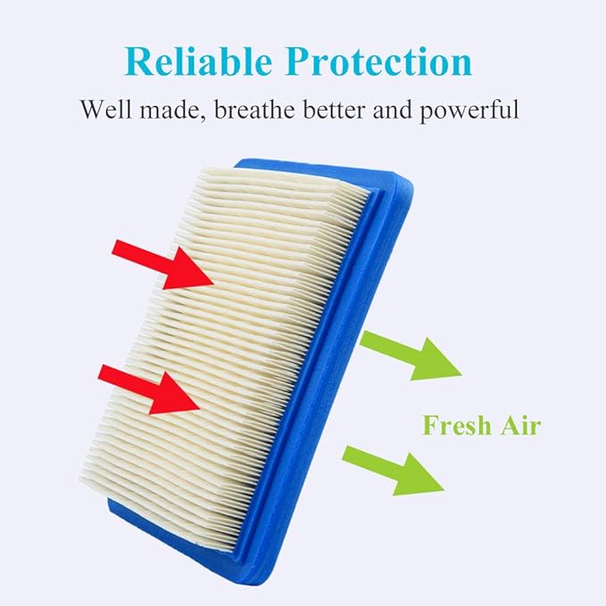 HOODELL 10 Pack 491588S Air Filter + 394358 Fuel Filter Compatible