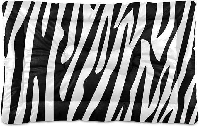 Zebra Stripes Pet Bed Cute Dog Bed Mat Absorbing Non Slip Pad Pet Sleeping Mat for Small, Medium, and Large Dogs Puppy Cat 24 in x 18 in
