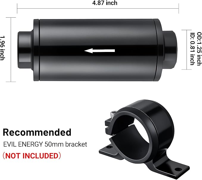 EVIL ENERGY Inline Fuel Filter 100 Micron
