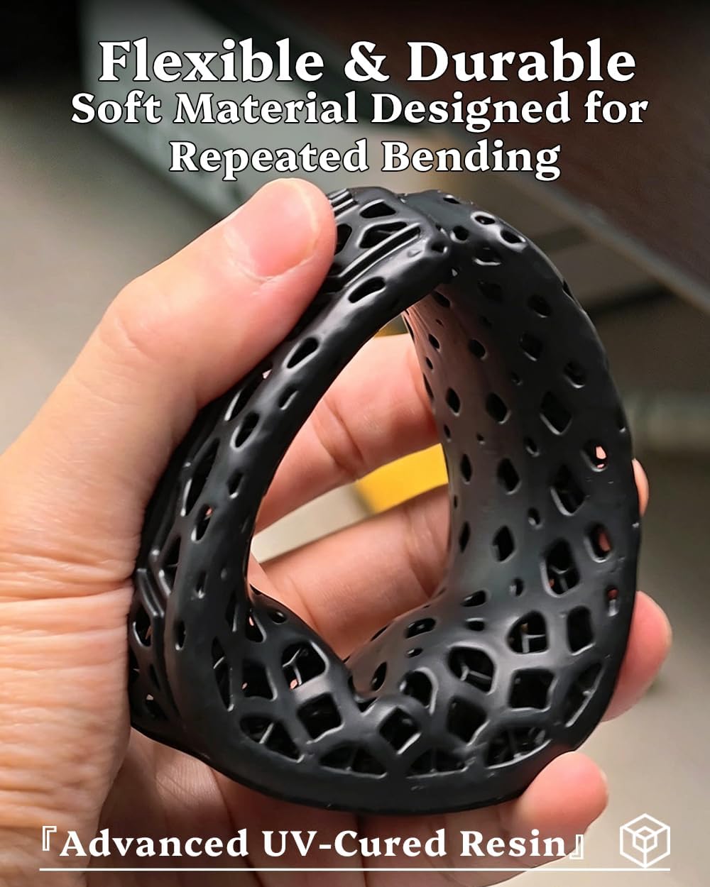 Mouse Wrist Rest Support, Wearable Wrist Cushion with Ergonomic Ring Design, 3D Printed Honeycomb Palm Rest, Breathable & Washable Resin Wrist Support for Gaming, Office, Laptop & Computer Work