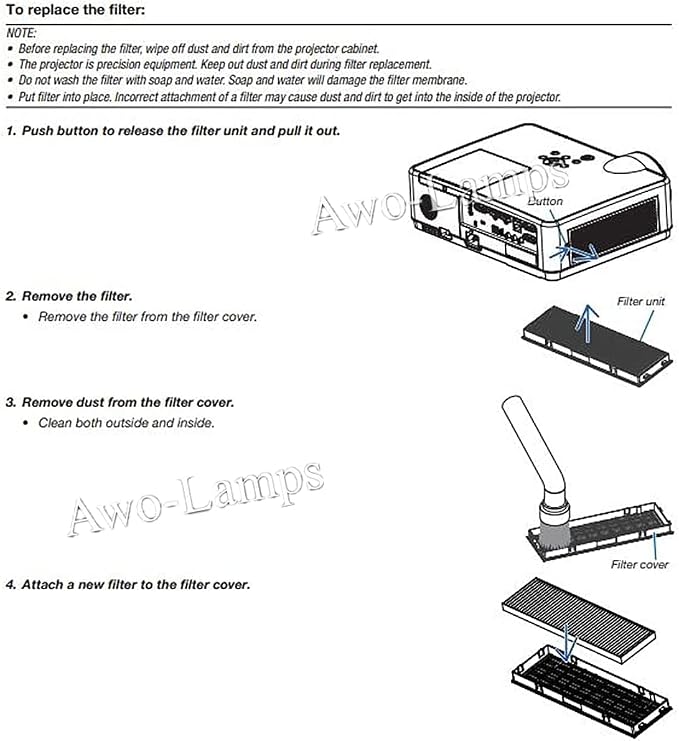 AWO ET-RFL300 Replacement Projector Air Filter