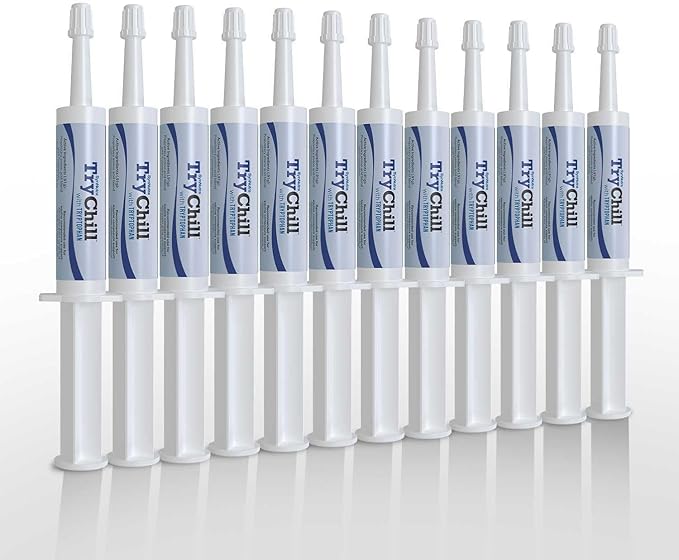 TryChill™ 12 Pack – L-Tryptophan-Based Support for Horses – Promotes a Composed Demeanor Without Sedation – Enhances Focus, Confidence & Performance – 100% Natural & Competition Safe
