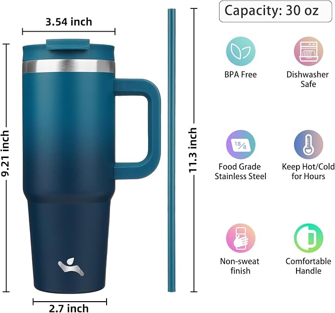 Konokyo 30 oz Insulated Tumbler Water Bottle