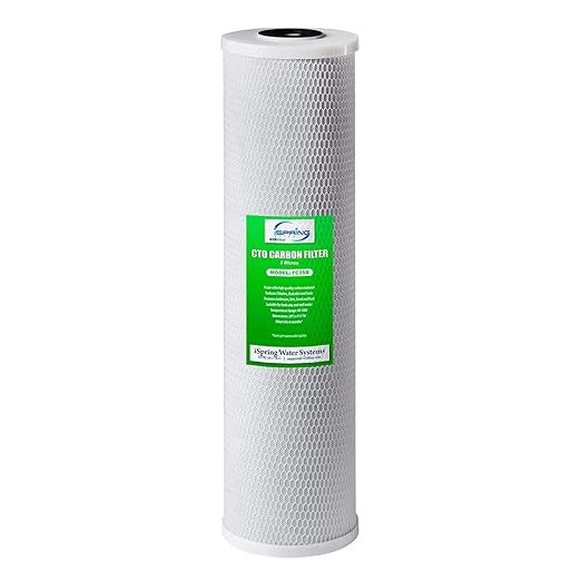iSpring FC25B Whole House Water Filter, CTO Carbon Block, 20” x 4.5”