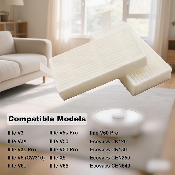 10pcs HEPA Filter for ILIFE Vacuum Cleaners, Replacement Filters for ILIFE V3