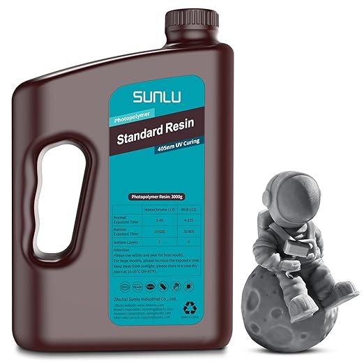 SUNLU 3D Printer Resin 3kg, Fast Curing Standard 3D Resin
