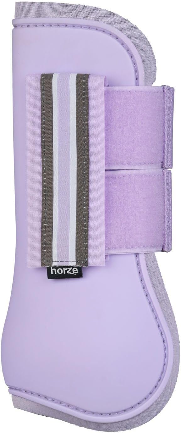HORZE Adepto Open Front Tendon Boots | Durable Shell with Neoprene Lining - Languid Lavender Purple - Horse