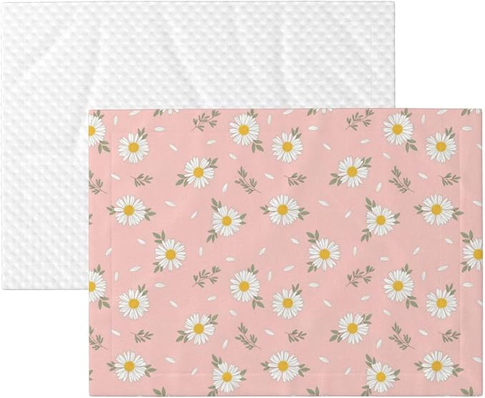 Reversible Pet Blanket for Easy Cleaning Maintenance, Shabby Chic Flower Daisy Roses Spring Season Theme Pink, Double Sided Plush Dot Design Means Double Use Between Washes for Convenience