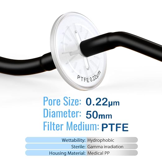 Air Venting Filter Sterile PTFE Hydrophobic Filter Disc 50mm 0.22μm