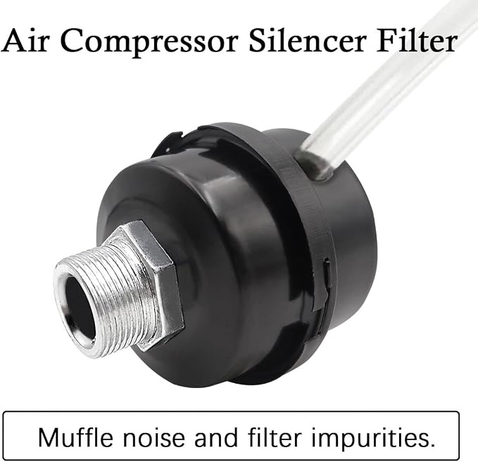 2pcs 1/2" Thread Air Compressor Silencer, Air Compressor Intake Filter Sound