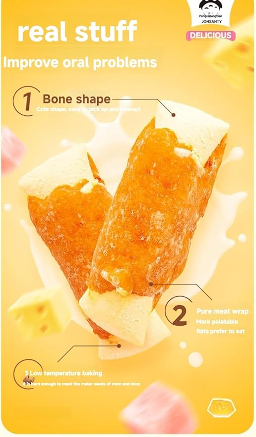 Chicken Cheese Hamster Molar Sticks - Tasty, Teeth - Cleaning & Nutritious