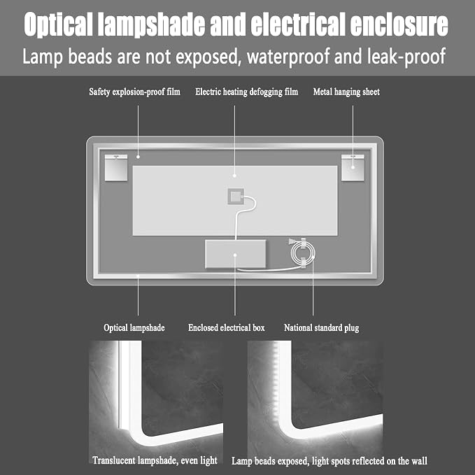 Backlit LED Illuminated Bathroom Mirror