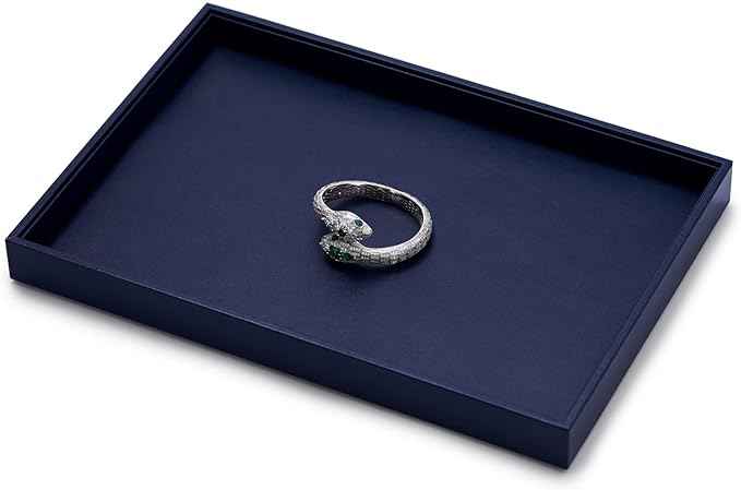 Oirlv Elegant Blue Jewelry Display Tray Stackable Jewelry Trays Jewelry Drawer