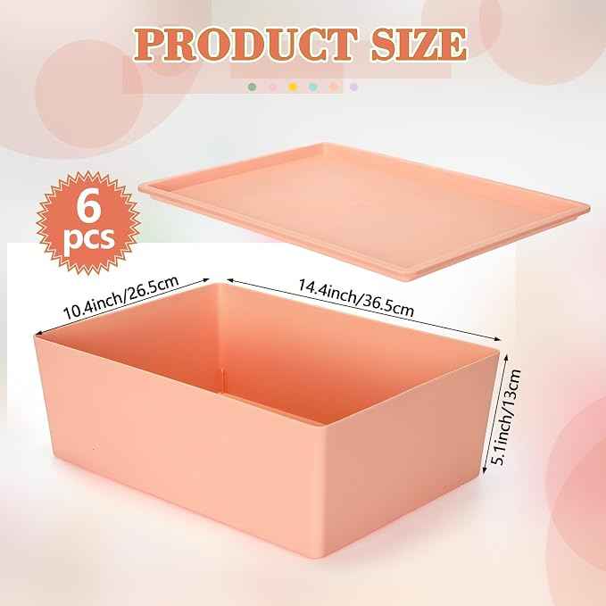 Menkxi 6 Pcs Large Plastic Storage Bins