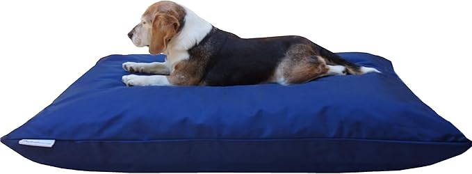 Dogbed4less Shredded Memory Foam Pillow Dog Bed with Waterproof Liner and Machine Washable Cover (Blue Nylon, Large 48"X29")