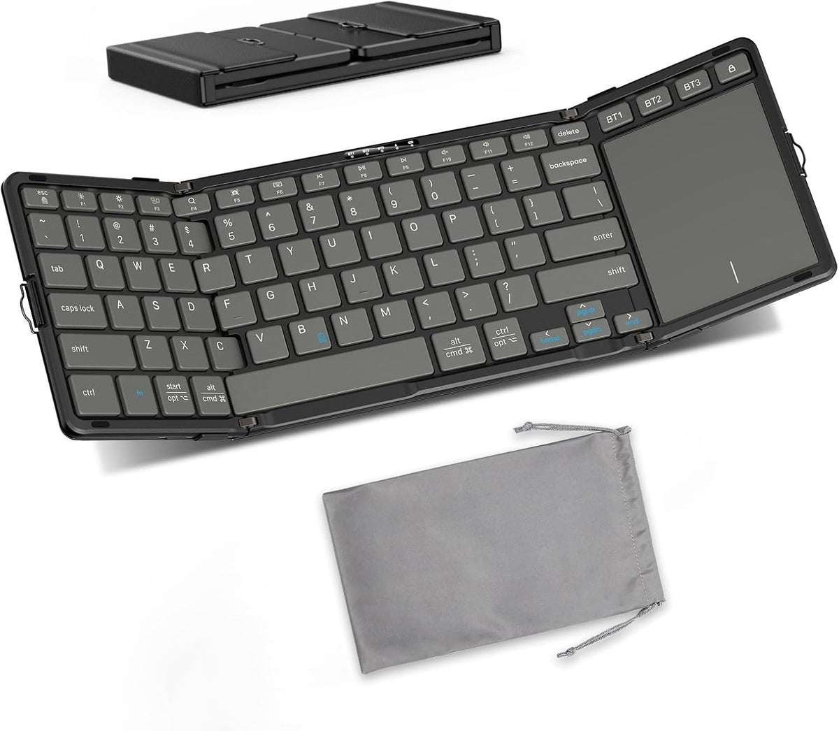OMOTON Bluetooth Foldable Keyboard with Trackpad for iPadOS/Windows/Android