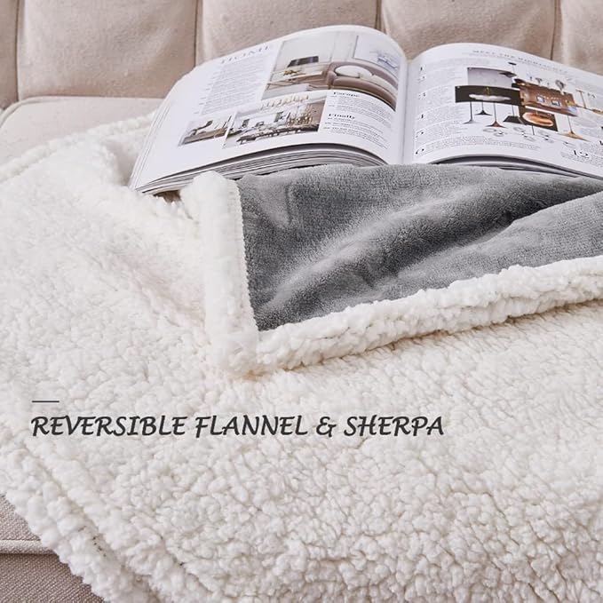 Waterproof Dog Blanket, 60" x 40" Washable Sherpa Fleece Cat Blanket,Pet Puppy Blanket Sofa Bed Furniture Protector,Reversible Soft Plush Blanket for Medium Large Dog (40" x 28")