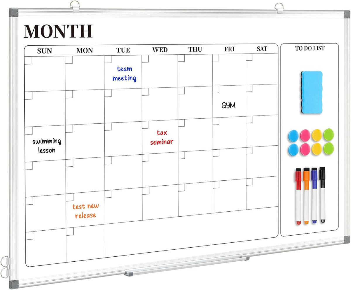 DOLLAR BOSS Dry Erase Whiteboard for Wall, 36x24 in, Magnetic, Double-Sided