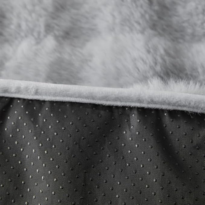 Calming Dog Bed Mat, Fluffy Fuzzy Couch Cover for Sofa, Winter Thickened Pet Mat with Anti-Slip Bottom Warm Soft Cushion Washable Pet Bed for Small Dogs and Cats (Light Gray, 90x90cm/35.4x35.4in)