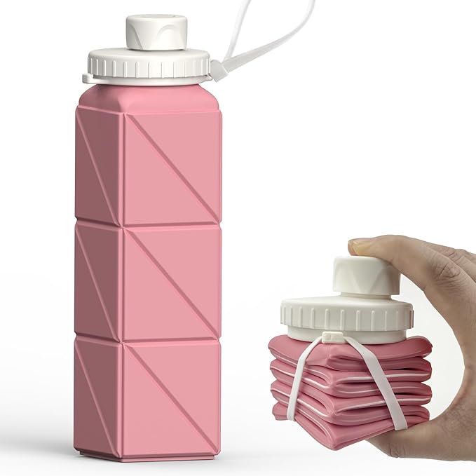 BEAUTAIL Collapsible Water Bottles 21oz/610mL, Silicone Travel Water Bottle |