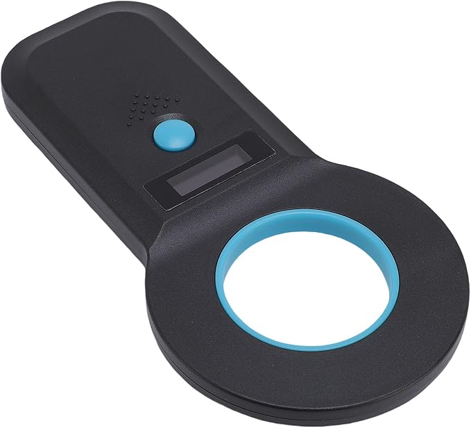 Pet Microchip Scanner, 15 Digits Animal Chip ID Scanner, EMID Microchip Reader with FDX B ISO11784 85 Support, Ideal for Dogs, Cats, Pigs & Animal Identification (Black)