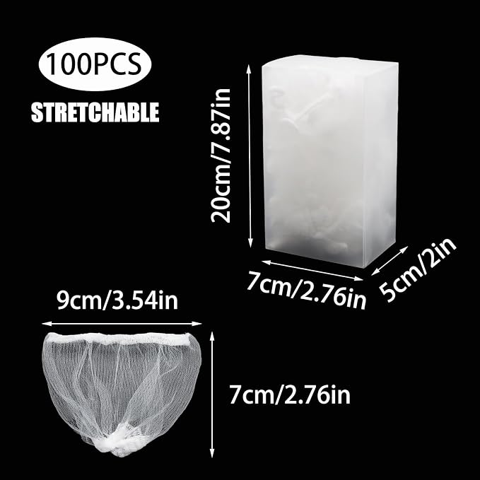 Pine & Linen 200pcs Disposable Mesh Sink Strainers Bags and Storage Box