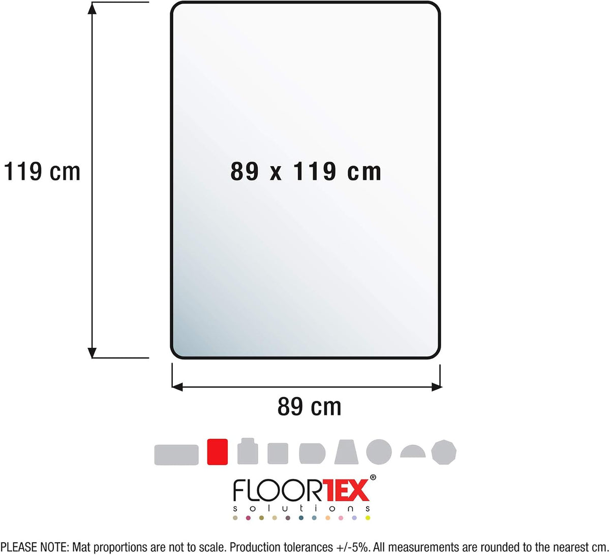 Floortex Polycarbonate Chair Mat 47" x 35" for Low/Medium Pile Carpets, Clear