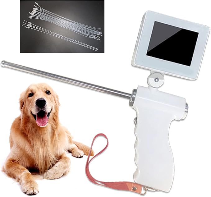 Artificial Insemination AI Gun, Dog Visual Artificial Insemination Gun w/Insemination Tubes & Steel Tubes for Syringe, 3.5" with 15 Million Pixels, Professional Visual Insemination Gun