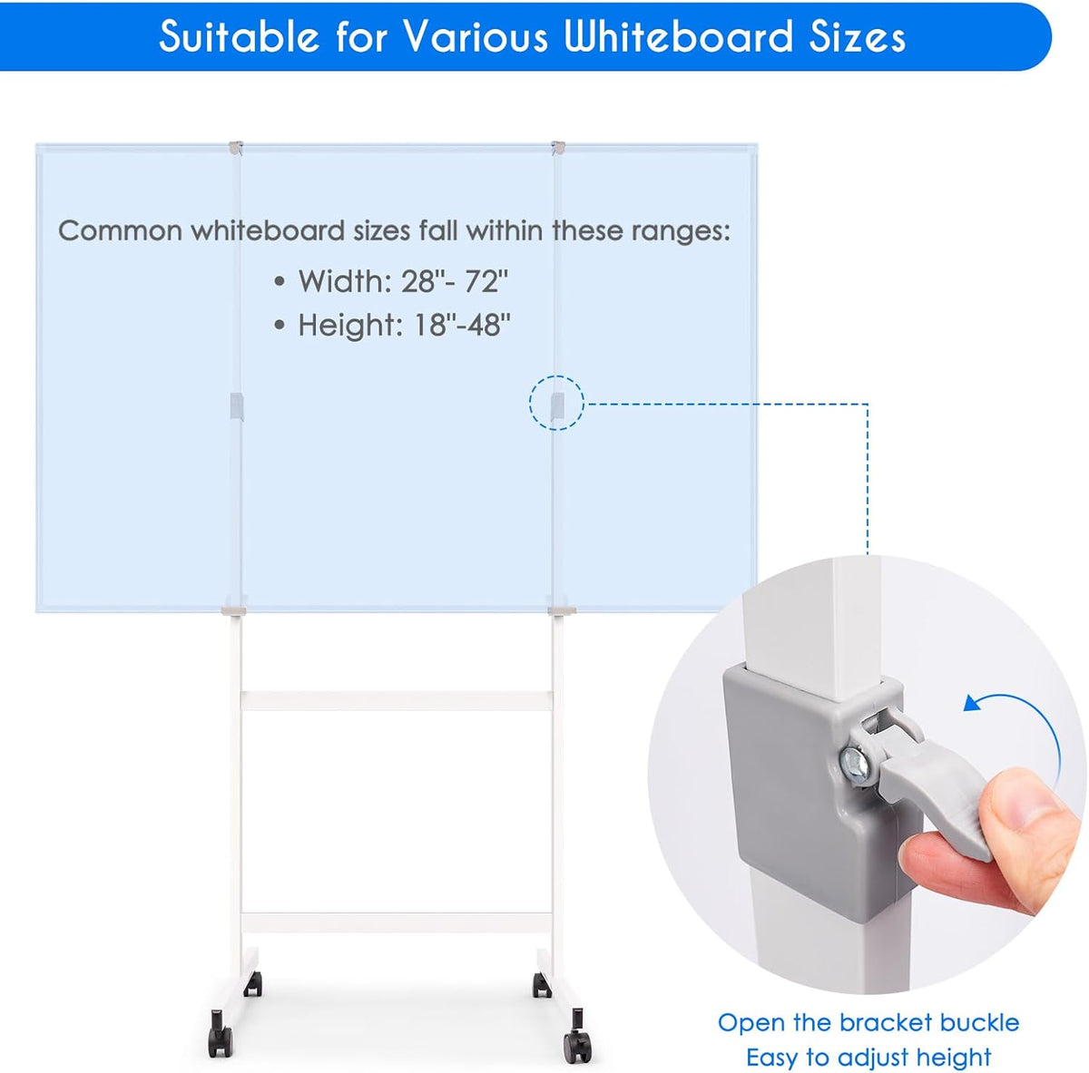 Maxtek Mobile Whiteboard Stand with Wheels, Stand Only No Drill Needed