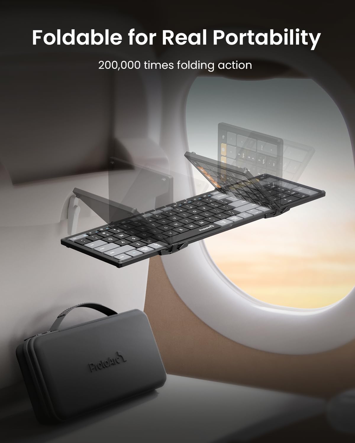 ProtoArc XKM01 CaseUp Foldable Bluetooth Keyboard Mouse Combo