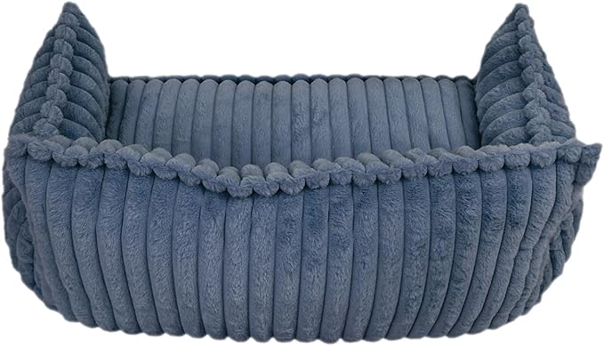 Pet Couch Calming Bed, Pet Couch with Removable Washable Cover, Plush Pets Sofa for Indoor Use, Supportive Orthopedic Dog Bed (Blue)
