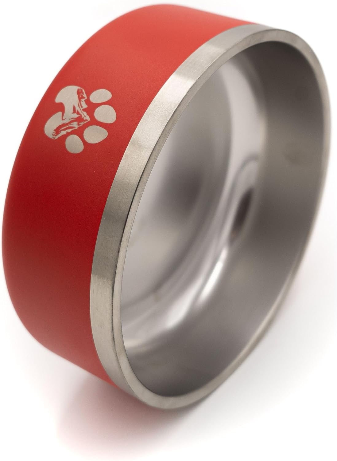 Stainless Steel Dog Bowl for Small-Large Dogs | Double Wall Insulated, Non-Slip Base Heavy Duty Water and Food Bowls for Dogs & Cats | Pet Safe BPA Free & Dishwasher Safe | 16 Oz - Red