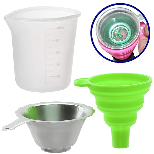 OIIKI 3D Printer Resin Filter, Stainless Resin Filter Cup + Silicone Funnel +