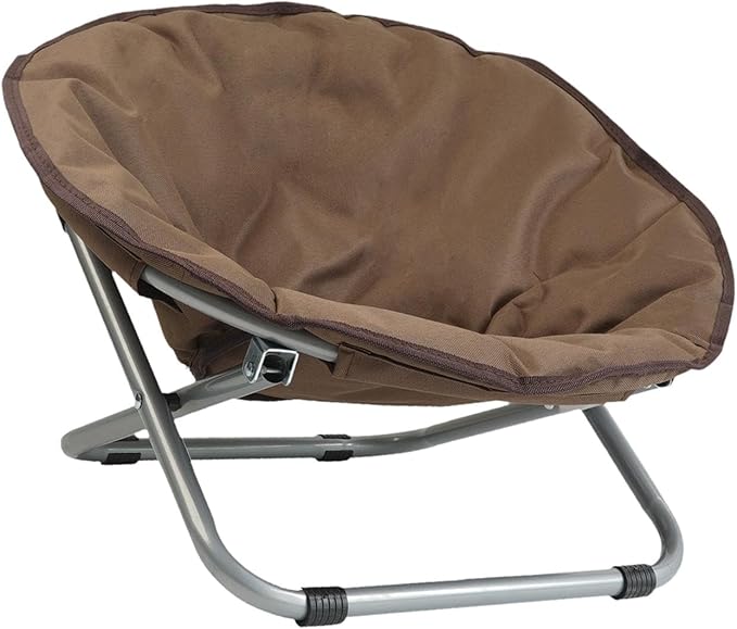 Elevated Pet Bed Foldable Cozy Cot Breathable Portable Rest Sleeping Metal Frame Furniture Sofa Nesting Bed Comfortable Chair for Dogs- Coffee