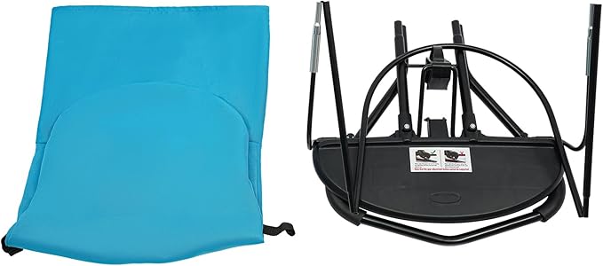 Pet Rocking Chair, Portable Foldable Pet Rocker Bed with 3-Level Adjustable Height, No Assembly Required Breathable Pet Lounger for Small Dogs & Cats Under 33lbs (Blue)