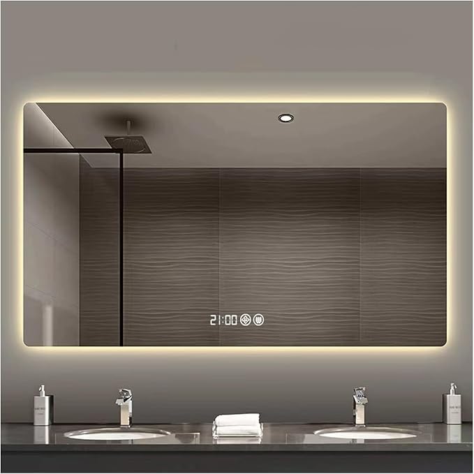 Bathroom Mirror with LED Lights，LED Bathroom Mirror，Smart Lighted Bathroom