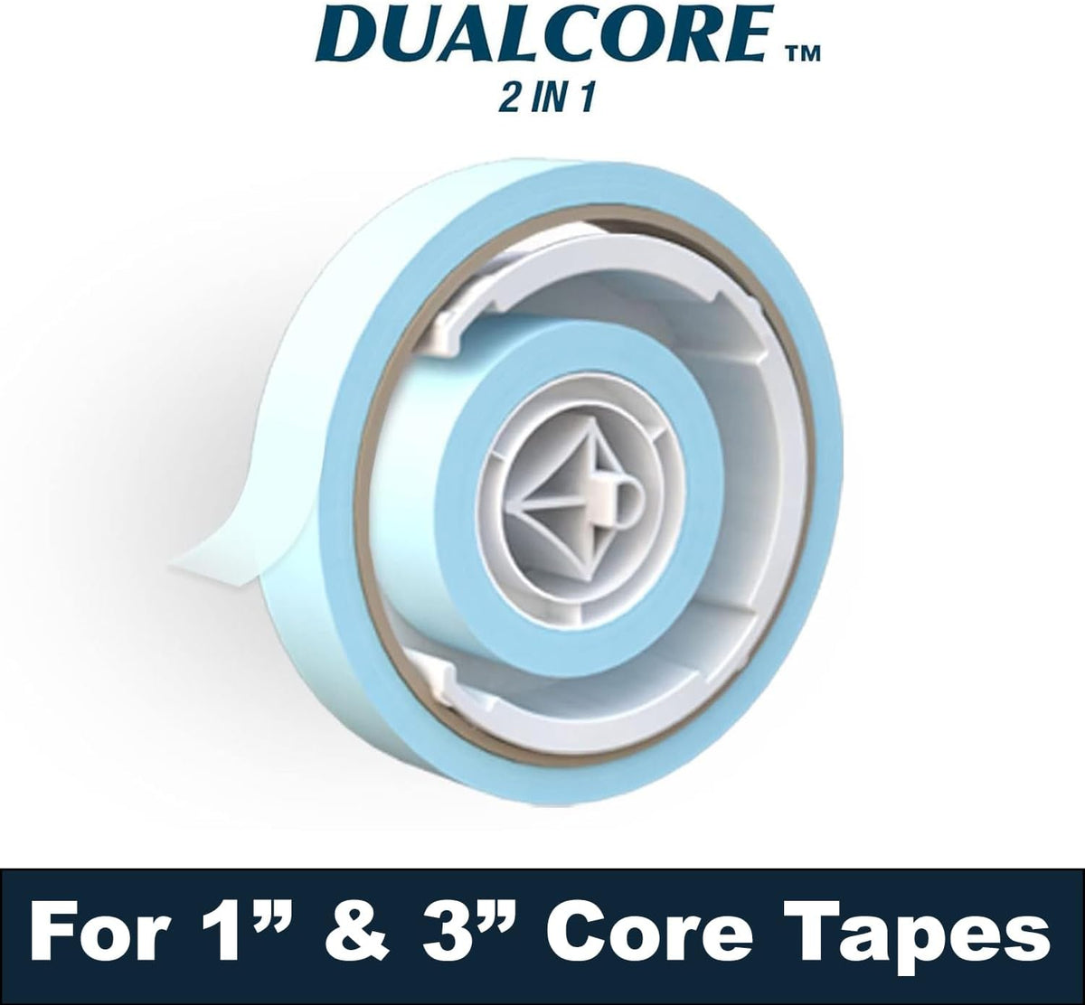 MDJ by Excell Desktop Tape Dispenser (Fits 1" + 3" Core) with Heavy-Weighted Base for One-Hand Dispensing for Office, Home, School, Masking, Heat Transfer, Sublimation, Crafts, Gift Wrapping (Chrome)