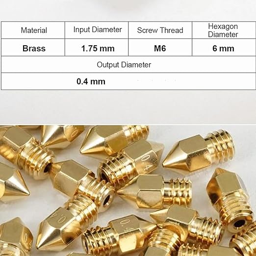 16Pcs Ender 3 Nozzles 0.4mm, MK8 Extruder Nozzles 0.4mm Compatible