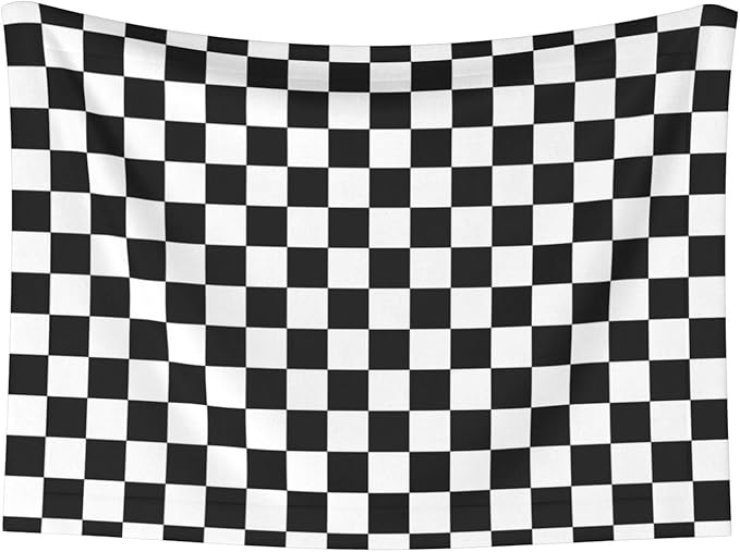 Double Sided Pet Mat for Dog Bed Topper Cat Blanket Furniture Protector, Black and White Checkered, Reversible Plush with Tactile Dot Pattern for Style Change