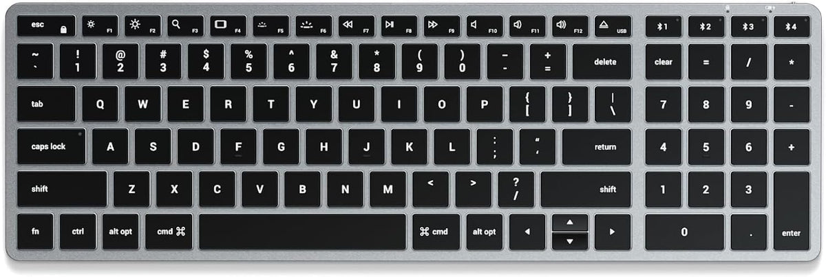 Satechi Slim X2 Bluetooth Backlit Keyboard, Multi-Device Sync, Space Gray