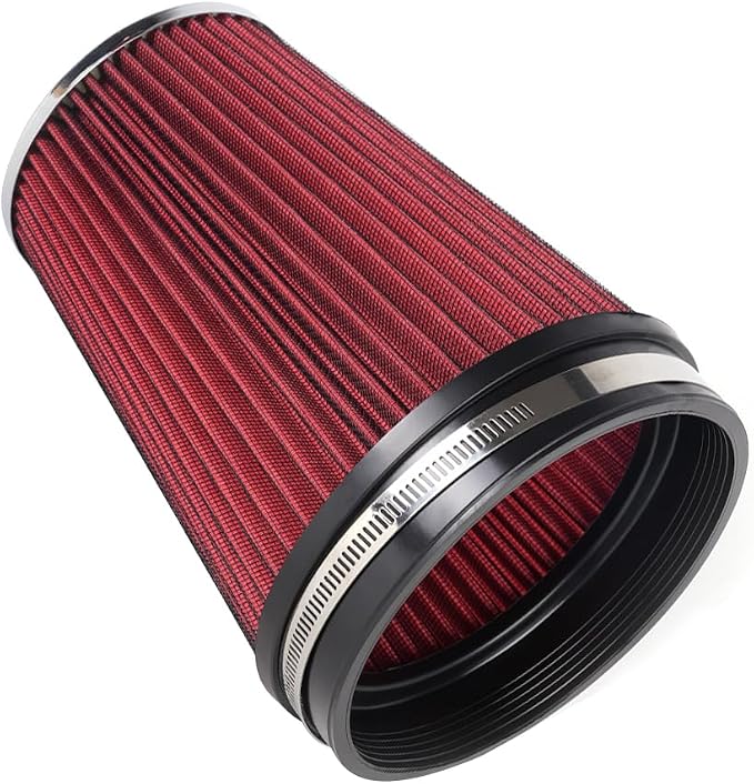 6" Inlet Cold Air Intake Filter Cone Replacement Performance Washable Clamp-On