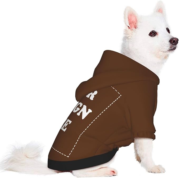 Personalized Chihuahua Dog Hoodie, Custom Pet Warm Sweatshirt Costume with Name Number Photo, Customize ID Clothes for Pupppy Kitten Dogs Cats, Chocolate, S