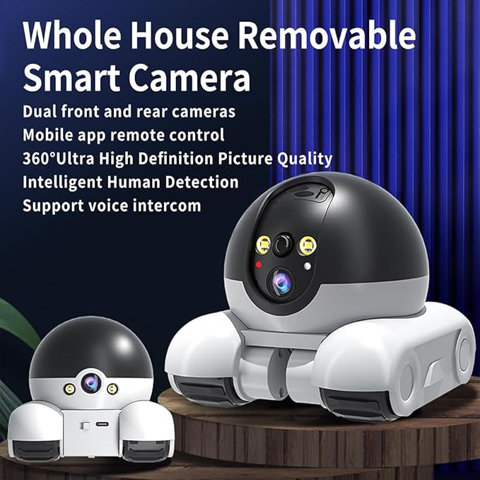 Pet Cameras Indoor with Phone App, 1080p Dual Lens, P 360°/T 90° Rotation Monitoring, 2-Way Talk, Night Vision, Motion Detection, Video Recording (4G, 128GB)