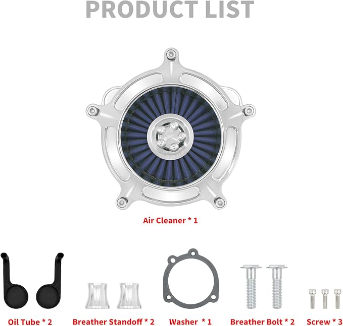 HDBUBALUS Motorcycle Air Filter Air Cleaner Intake System Cleaner Fit