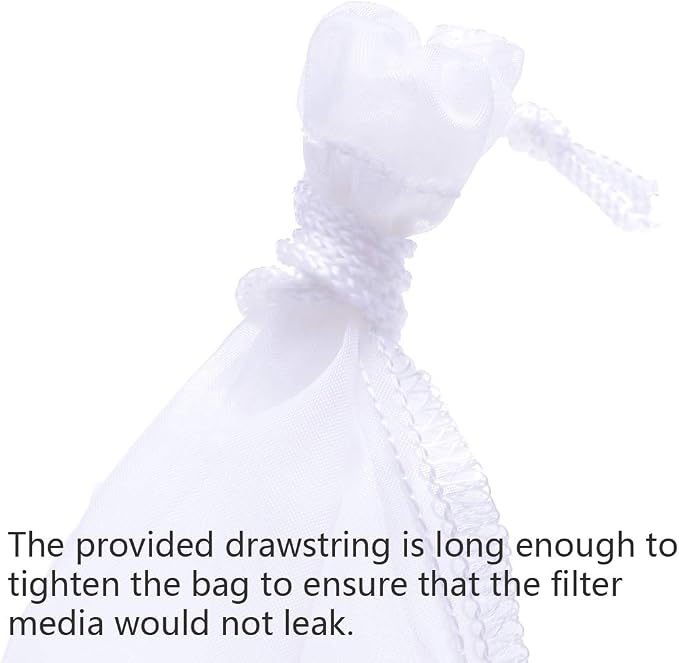 ALEGI Media Filter Bag Aquarium Extra Fine, Reusable 180 Micron Drawstring Mesh
