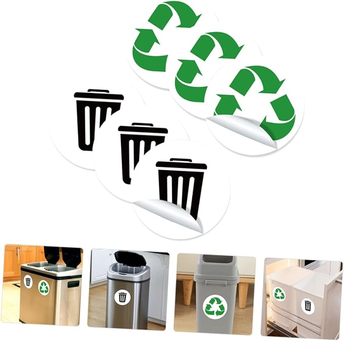 Waste Sorting Labels for Garbage Bin PVC Sticker Decals for Kitchen Recycling