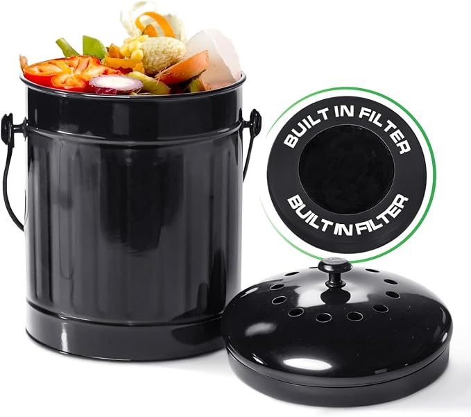 Plexon Black Metal Compost Bin