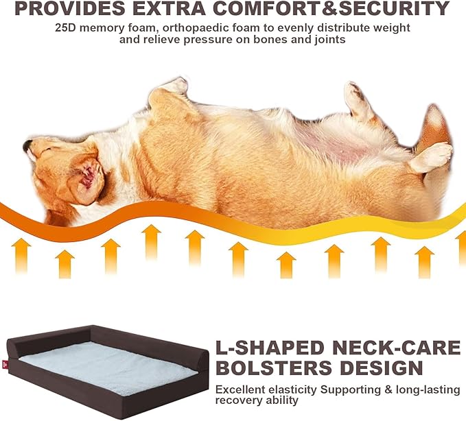 Orthopedic Dog Bed,Washable Comfortable Pet Beds with Removable Cushion&Nonskid Bottom,Sofa Couch Dog Bed Pillow Ultra Plush Mattress Pet Bed for Dogs Cats