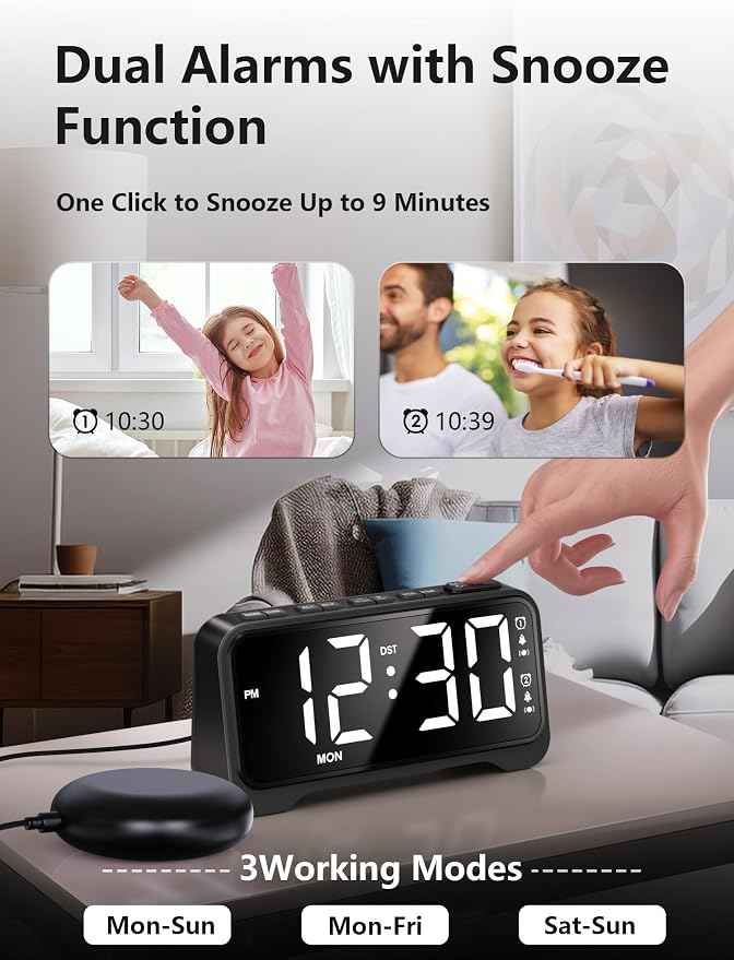 Vibrating Alarm Clock for Heavy Sleepers